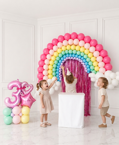 Rainbow Birthday Backdrop — Ballondekoration von Mondi Decor, Stuhr bei Bremen