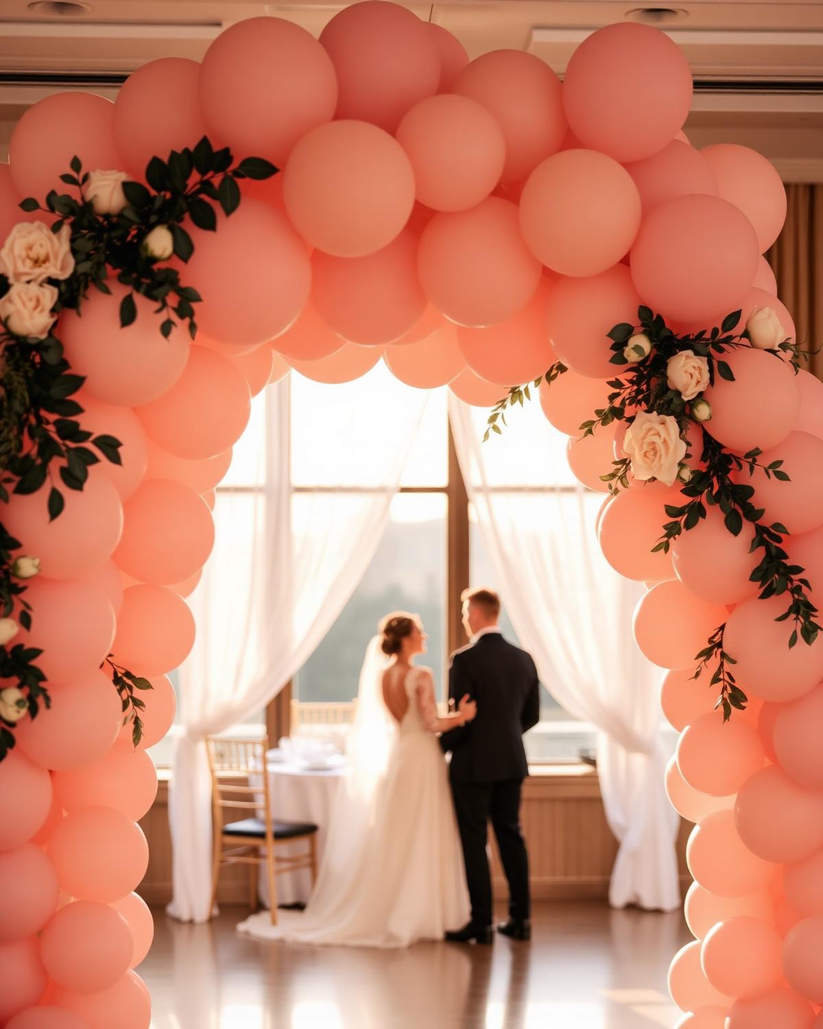 Ivory Peach Arch — Ballondekoration von Mondi Decor, Stuhr bei Bremen
